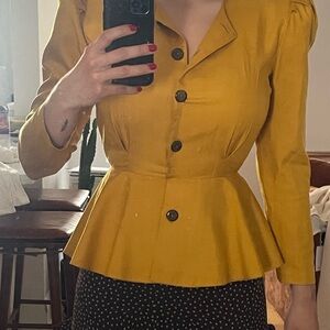 Vintage Yellow Peplum Jacket